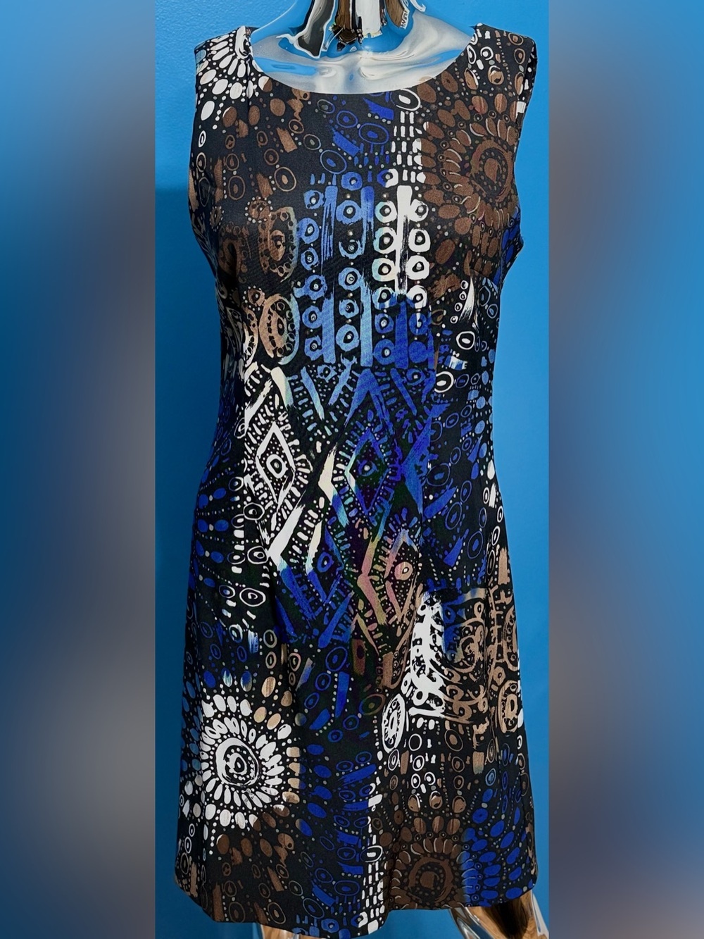 connected apparel Blue Black Brown Abstract Tank Top